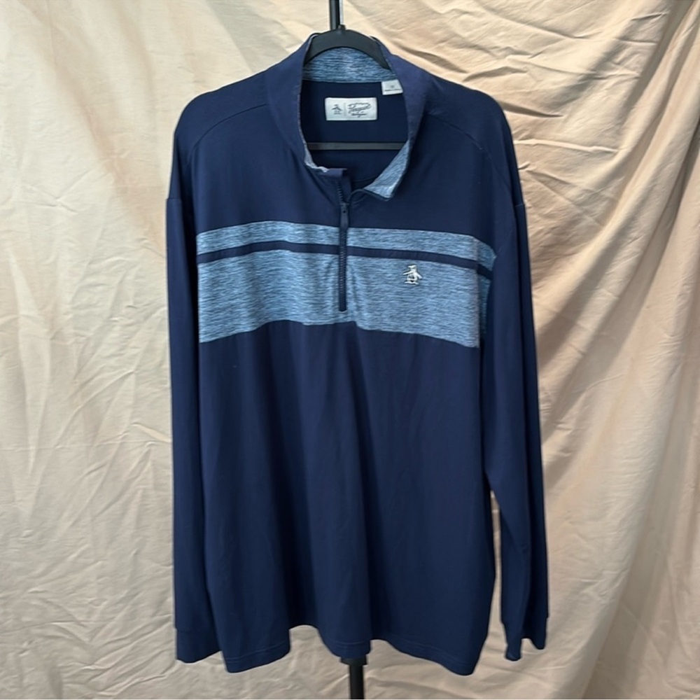 Original Penguin Dark Blue and Heather Blue Polo Shirt